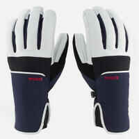 ADULT SKI GLOVES 550 - NAVY BLUE AND WHITE