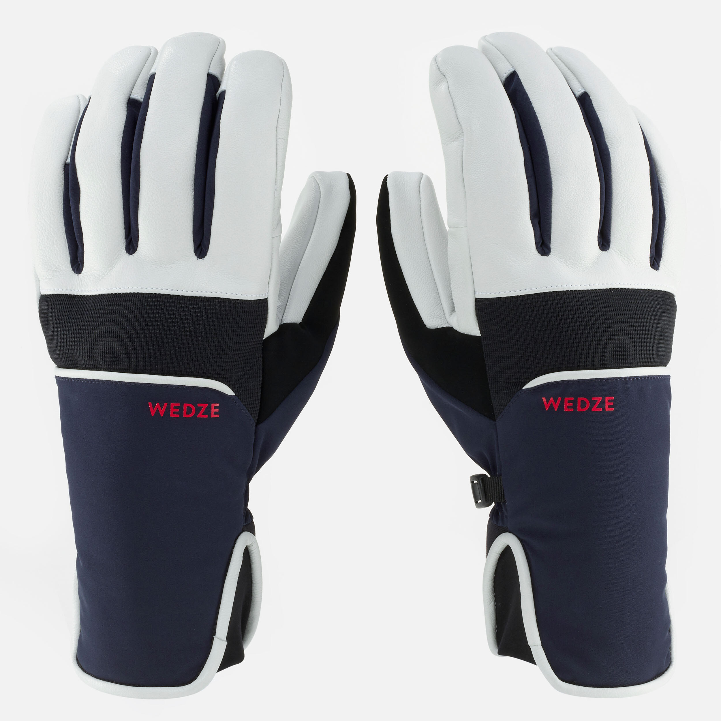 ADULT SKI GLOVES 550 - NAVY BLUE AND WHITE 2/6