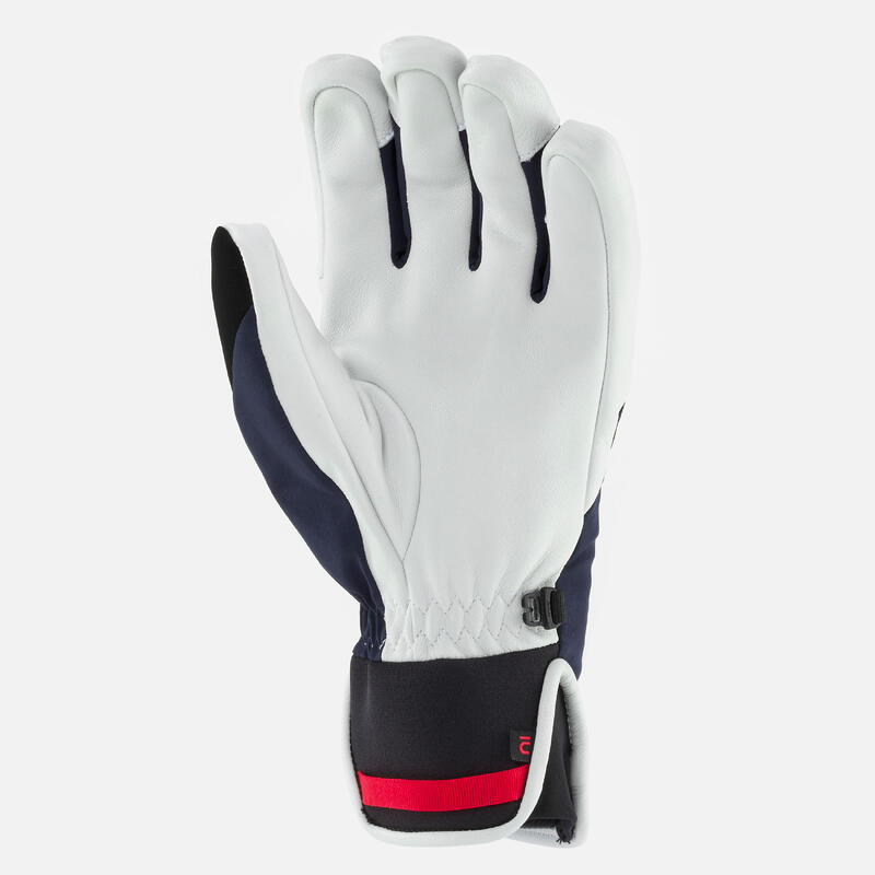 Gants de ski 500 sport bleu marine et blanc adulte