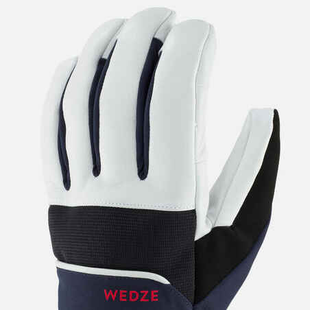 ADULT SKI GLOVES 550 - NAVY BLUE AND WHITE