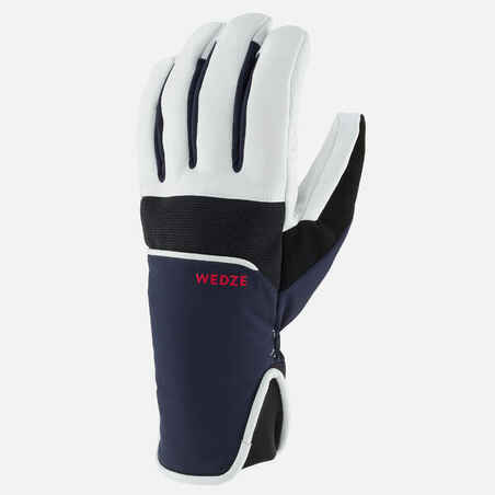 Adult Ski Gloves 500 Sport - Navy Blue and White