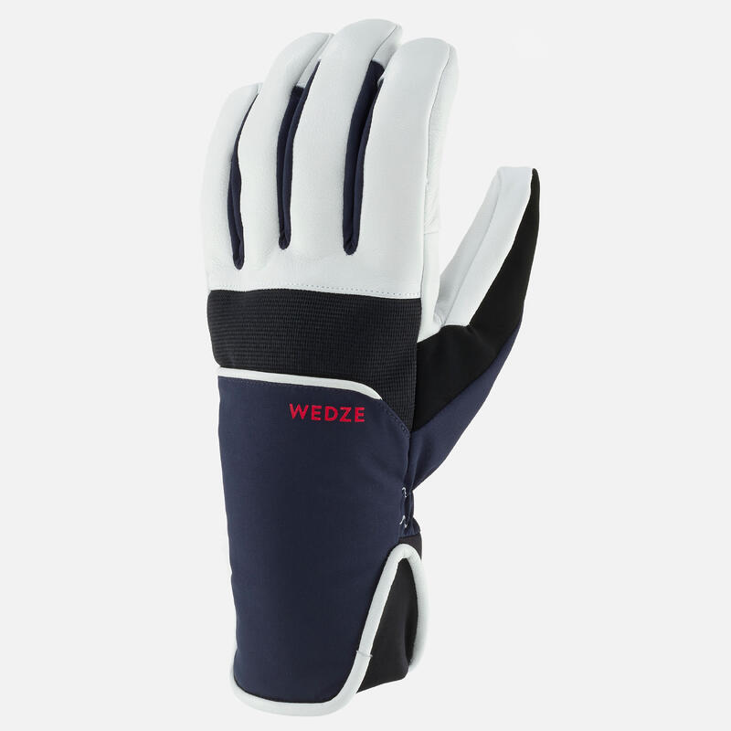 Warme en waterdichte skihandschoenen voor volwassenen 550 marineblauw wit