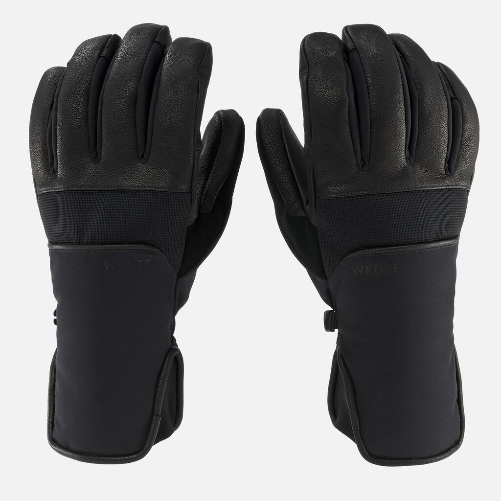 KIDS’ WARM AND WATERPROOF SKI GLOVES 550 - BLACK