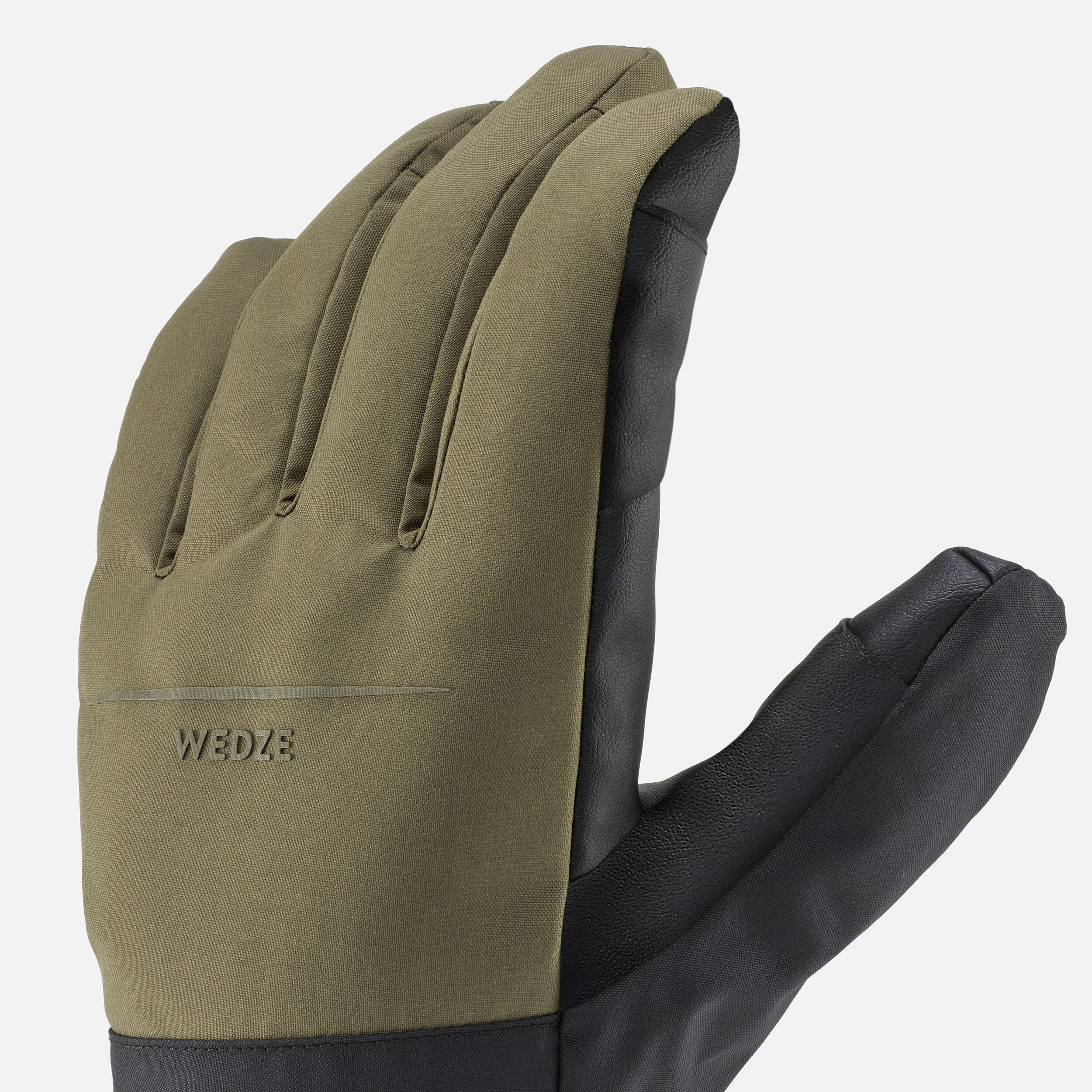 ADULT SKI 100 GLOVES - LIGHT - KHAKI / BLACK 4/7