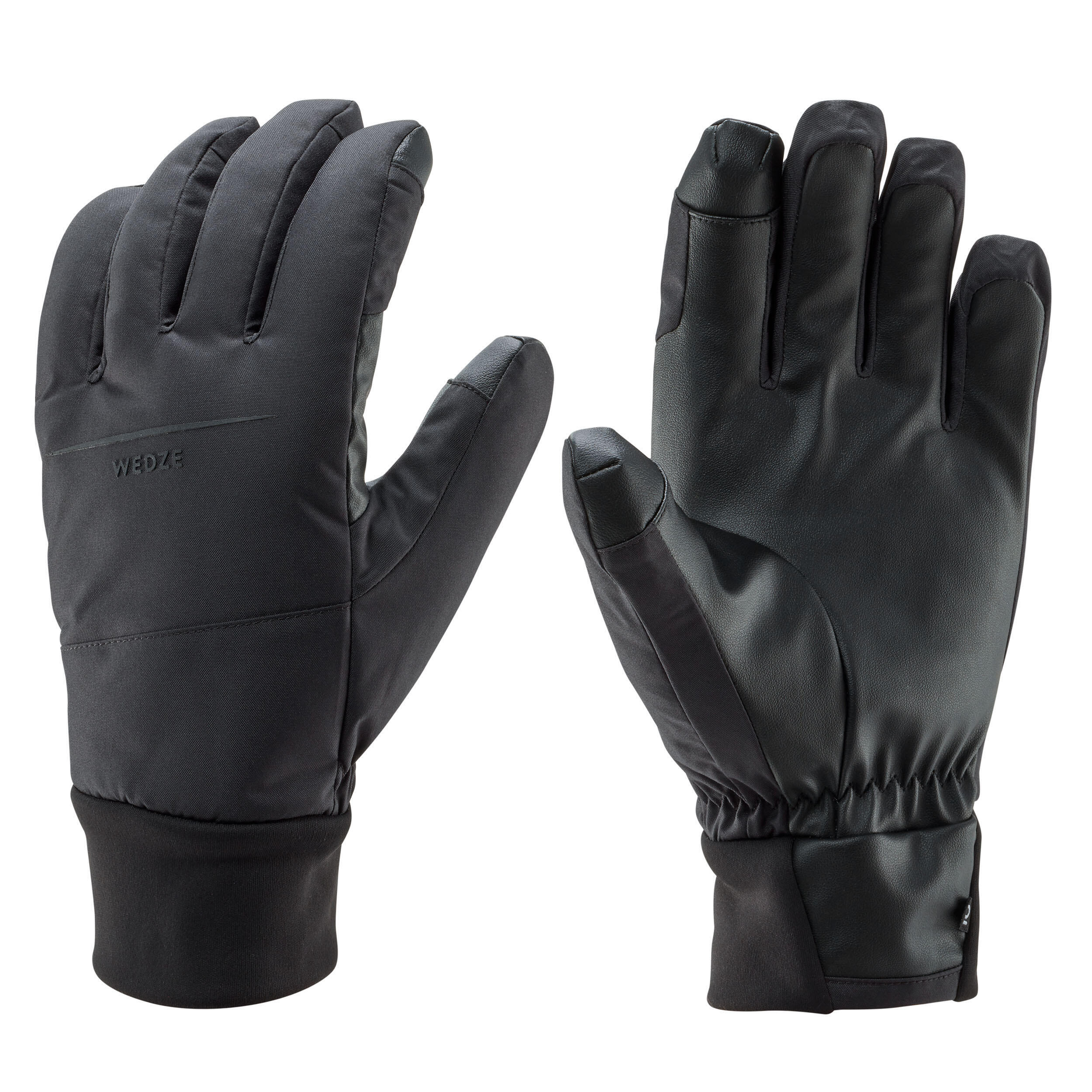 ADULT SKI 100 GLOVES - LIGHT -  / BLACK 6/6