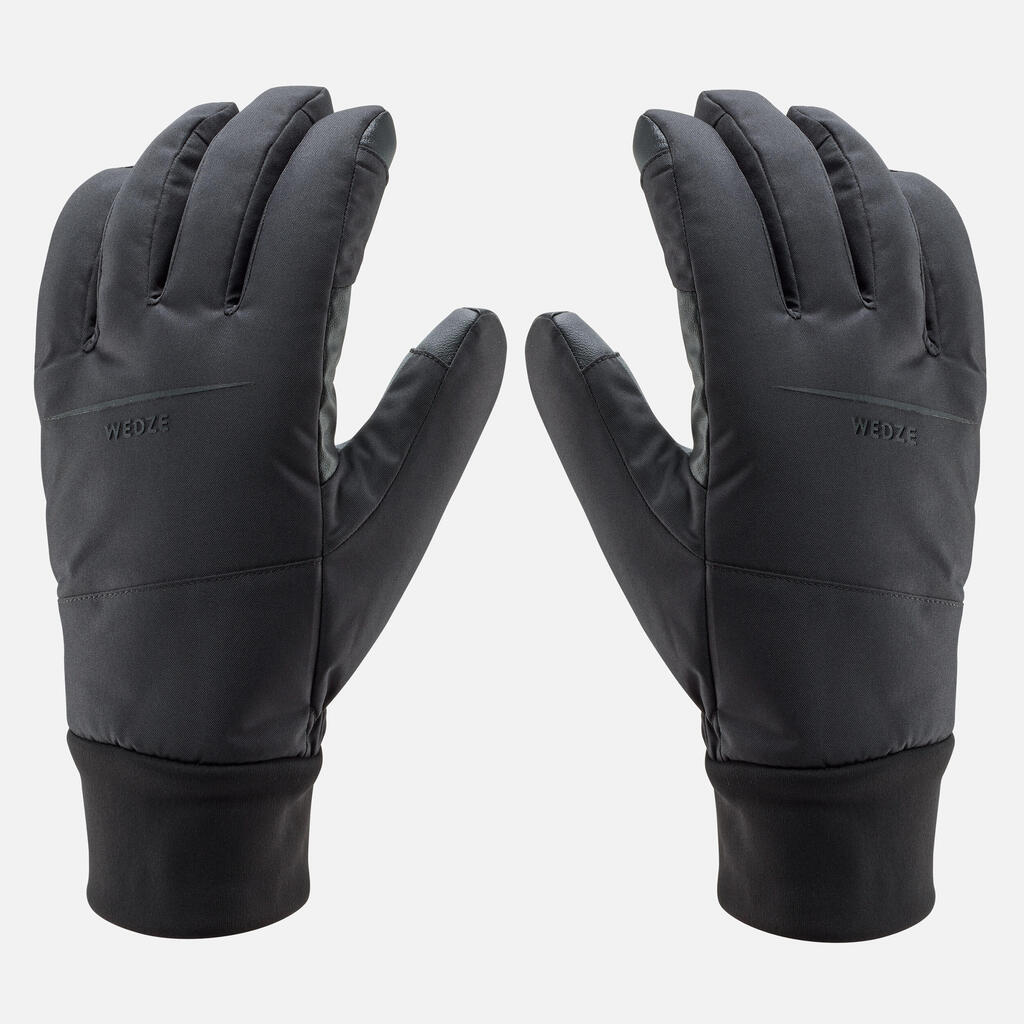 Gants de ski adulte, 100 LIGHT noir