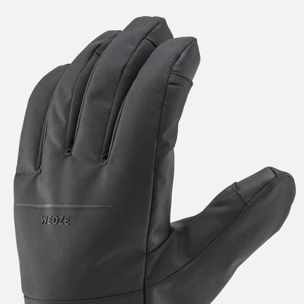 Adult Ski Gloves 100 - Burgundy/Black