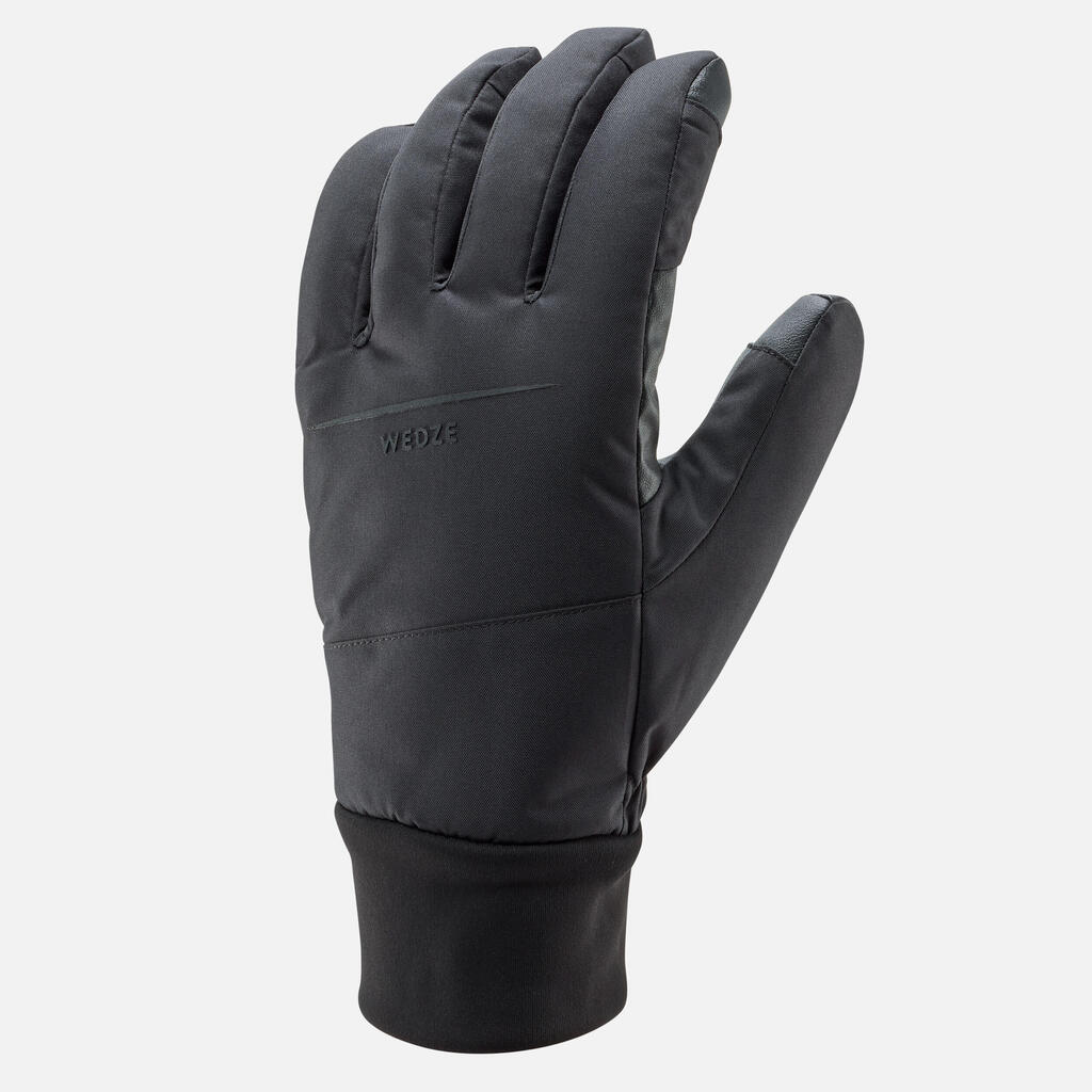 Gants de ski adulte, 100 LIGHT noir