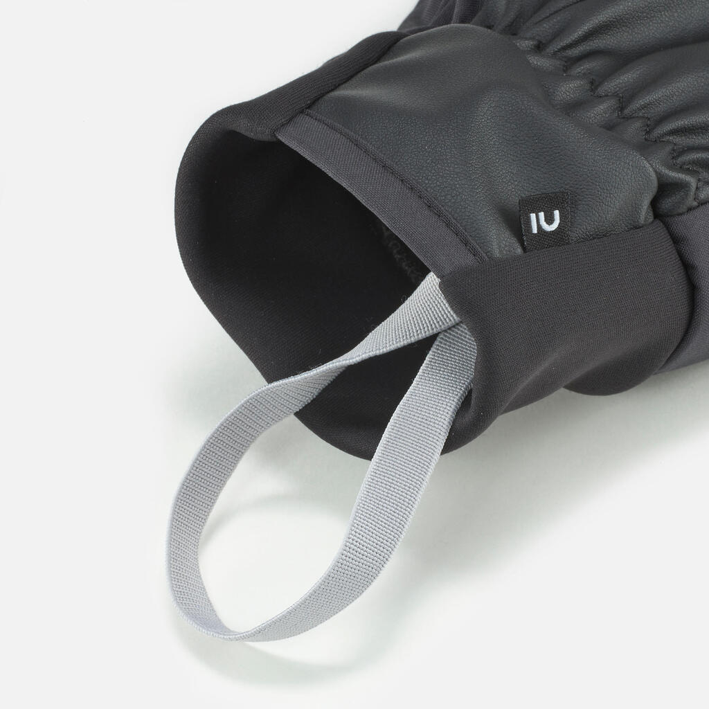 Adult ski gloves 100 - LIGHT Pearl Grey / Black