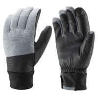 Adult Ski Gloves 100 - Pearl Grey and Black