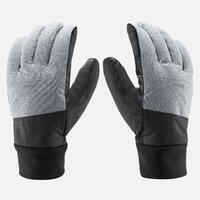 Adult Ski Gloves 100 - Pearl Grey and Black