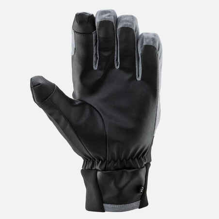 Adult Ski Gloves 100 - Pearl Grey and Black