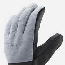 ADULT SKI 100 GLOVES - LIGHT - PEARL GREY / BLACK