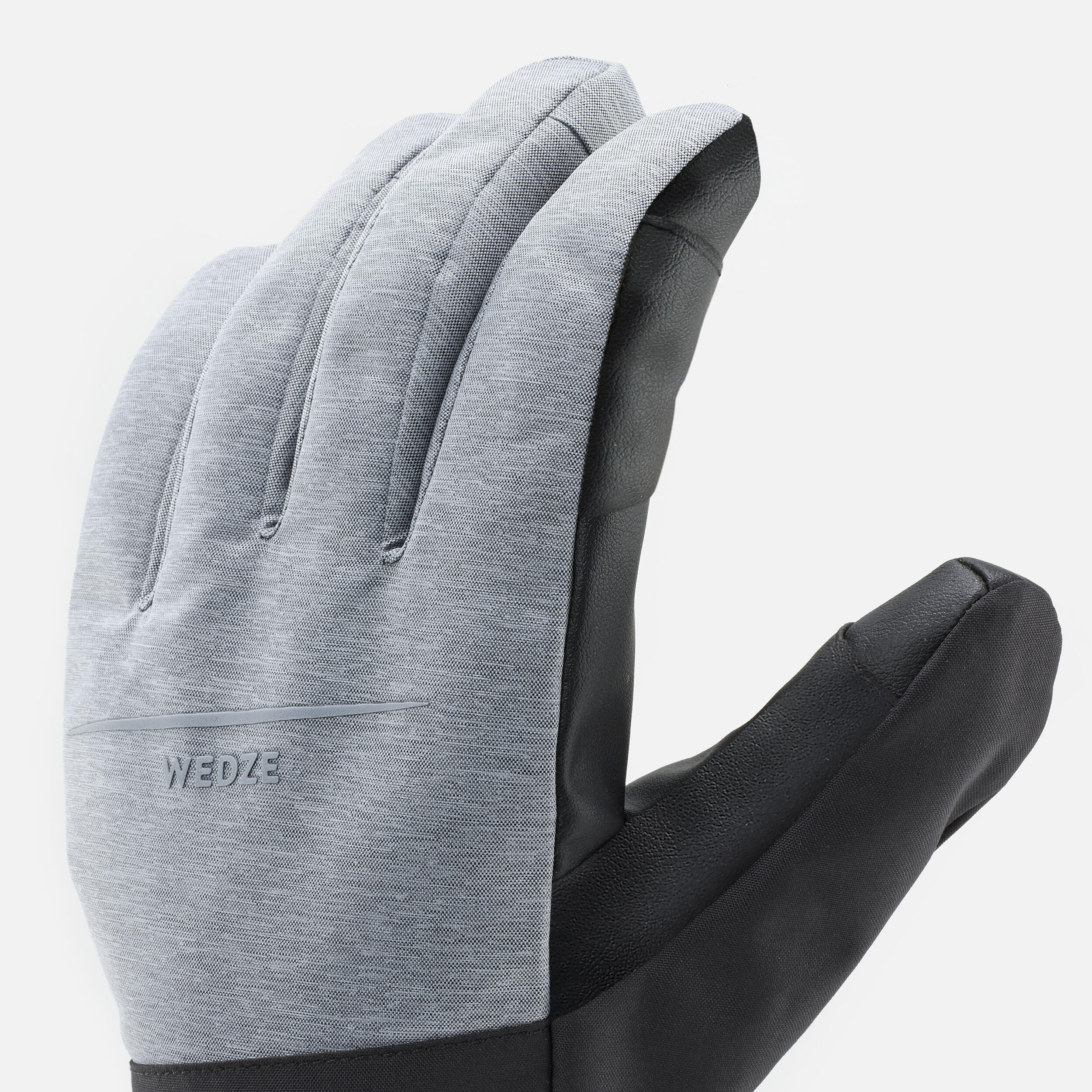 Adult ski gloves 100 - LIGHT Pearl Grey / Black 4/7