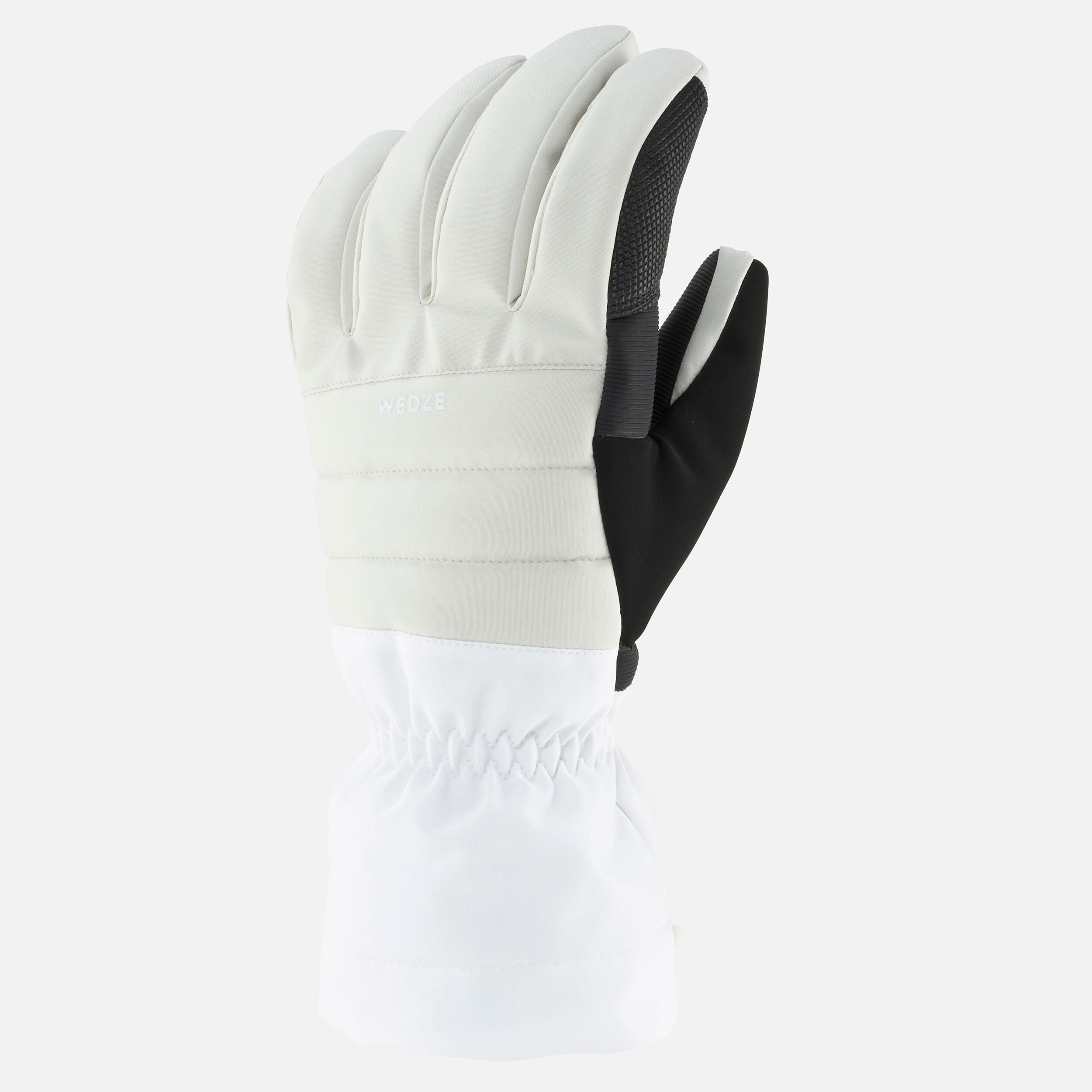 Winter Gloves for Skiing 500 - BEIGE AND WHITE