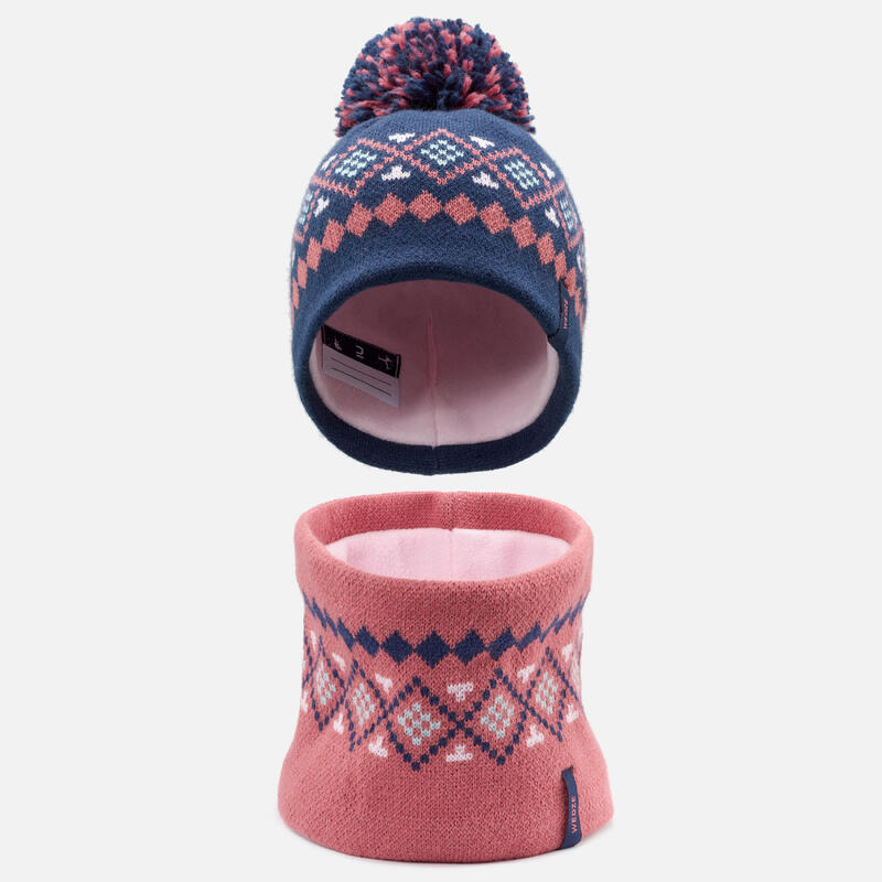 Gorro en lana con tejido trenzado de esquí para Mujer Wedze rosado -  Decathlon