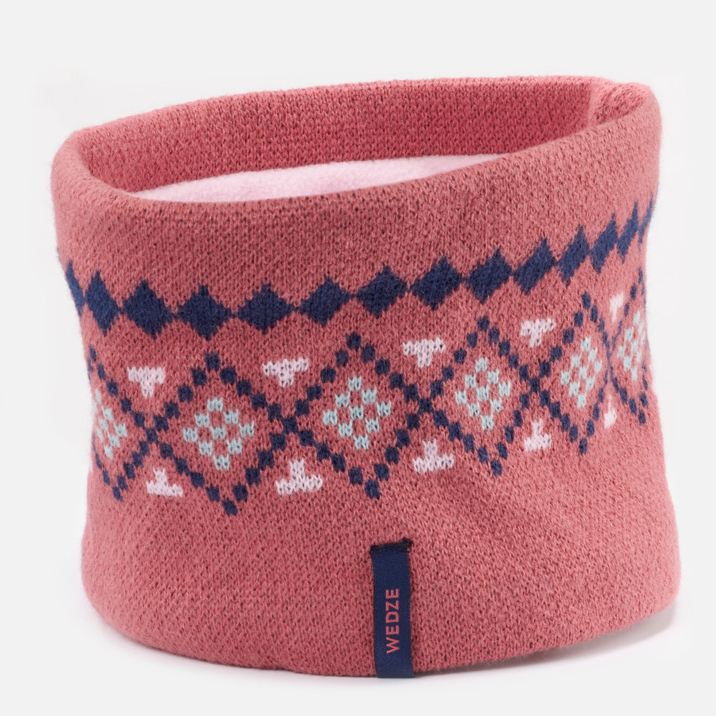 Baby ski/sledge hat and neck warmer - WARM navy blue and pink 5/11