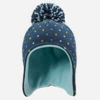 Baby Peruvian ski/sledge hat - SIMPLE WARM navy blue and turquoise