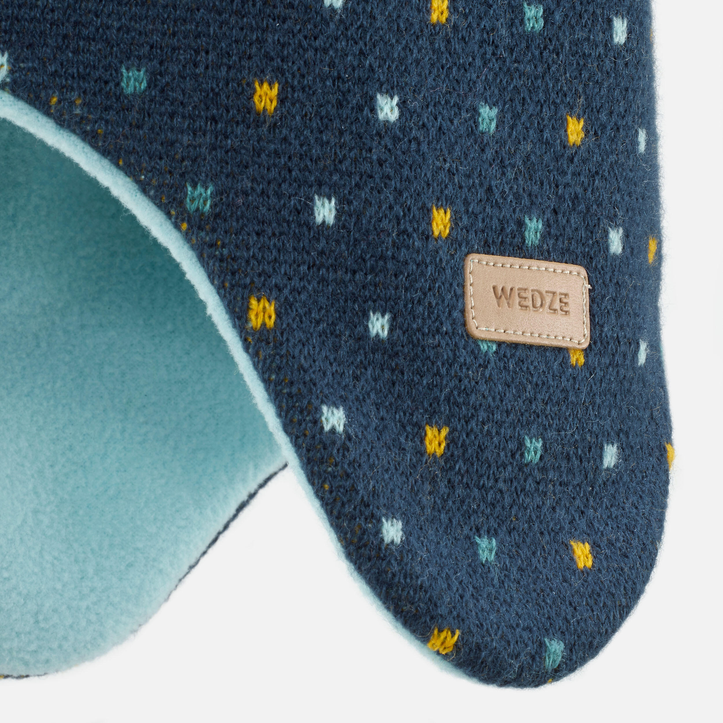 Peruaanse ski- en sleemuts voor peuters Simple Warm marineblauw/turkoois 5/10