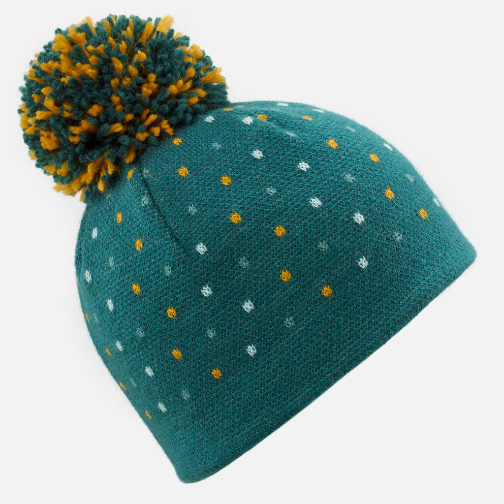 Baby Ski/Sledge Hat and Snood - WARM Green Spots