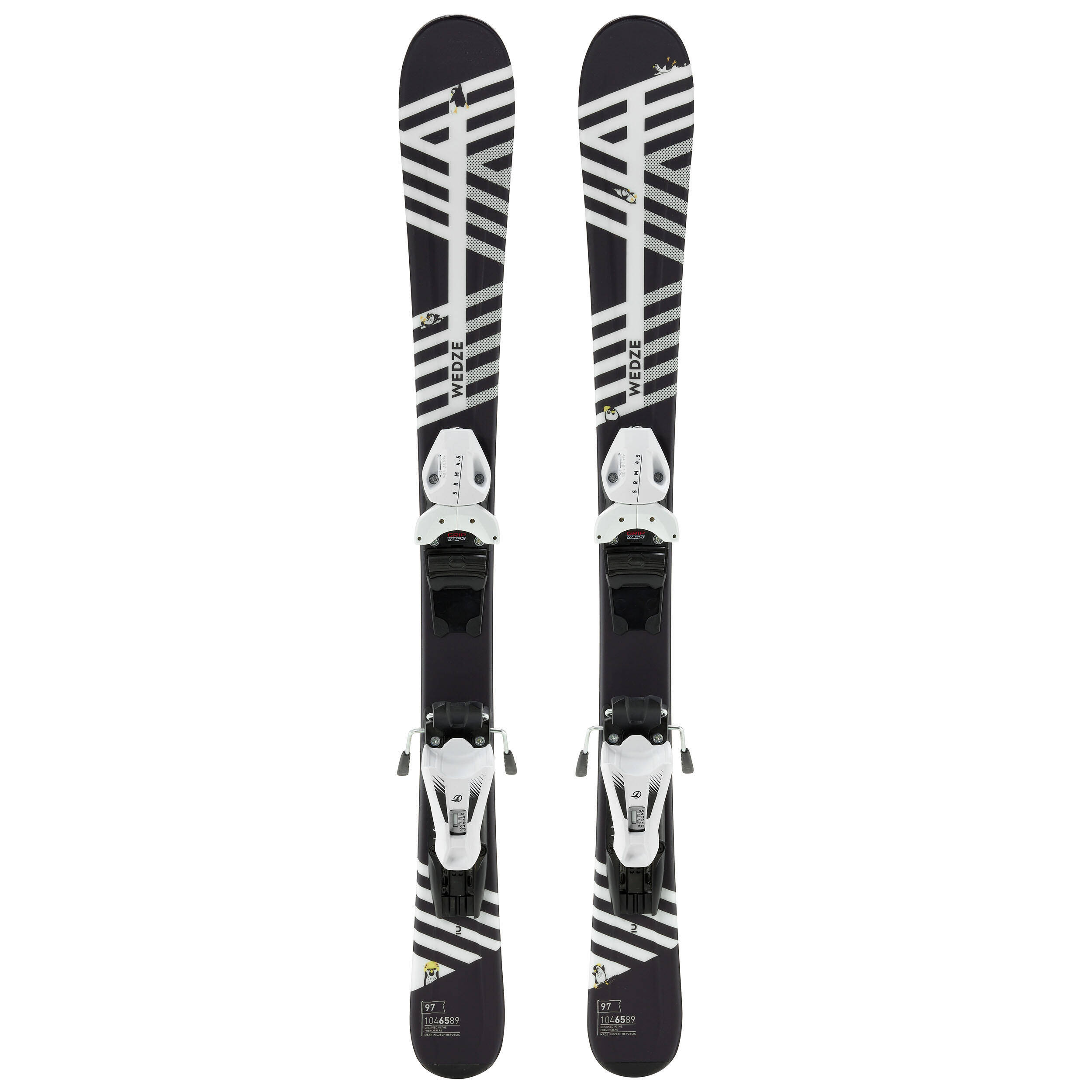 KIDS’ DOWNHILL SKI WITH BINDING - BOOST 500 KID Player - BLACK/WHITE -  2