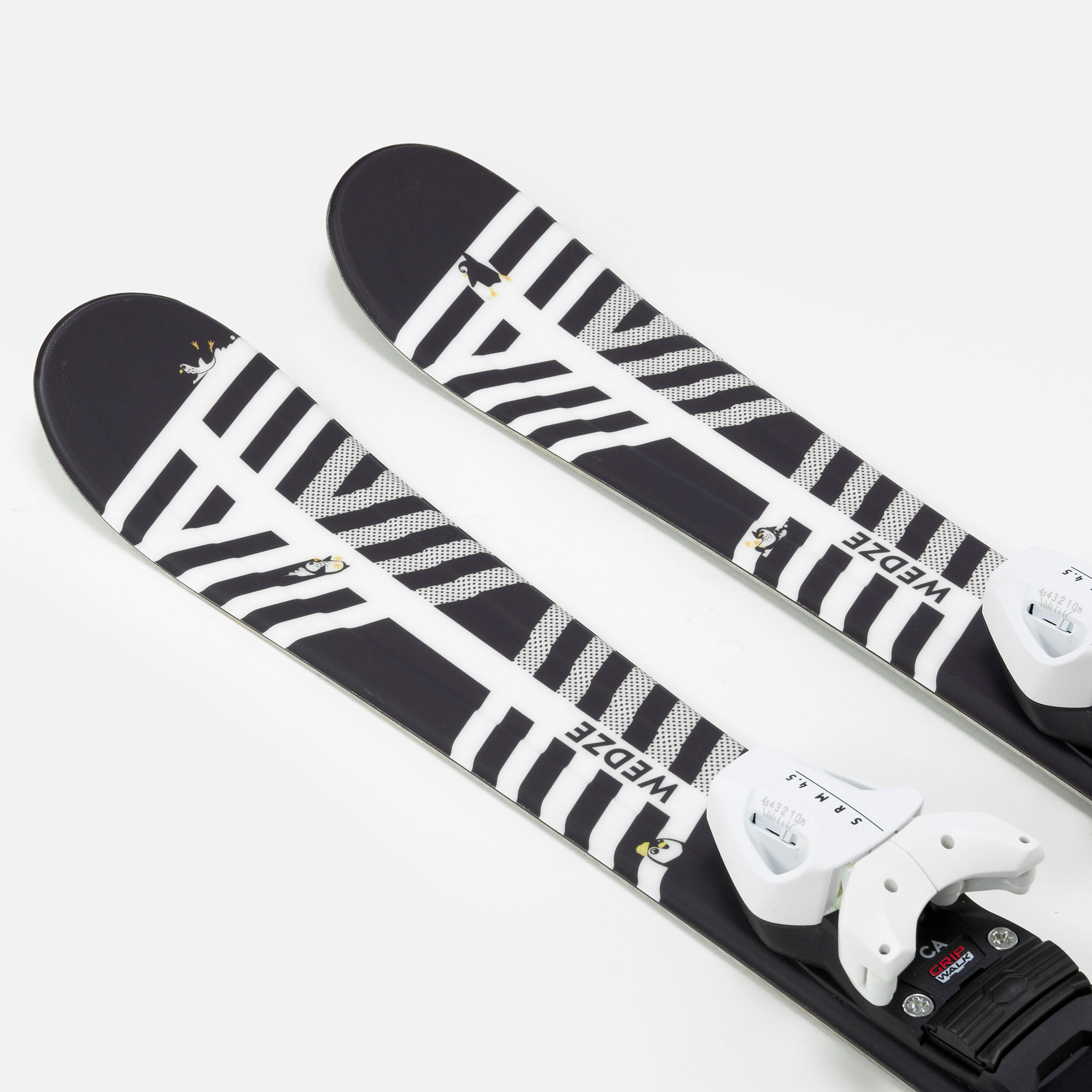 KIDS’ DOWNHILL SKI WITH BINDING - BOOST 500 KID Player - BLACK/WHITE