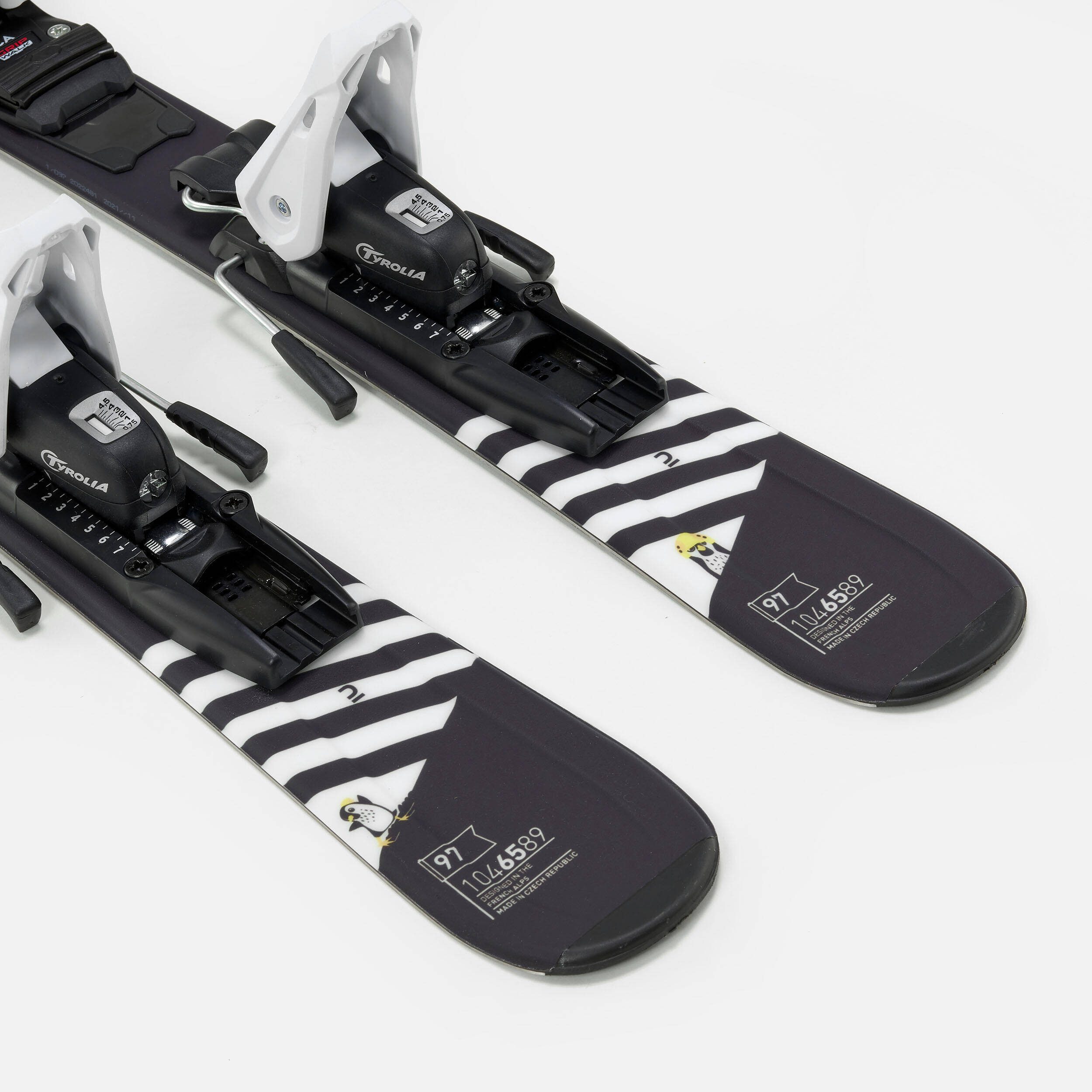 KIDS’ DOWNHILL SKI WITH BINDING - BOOST 500 KID Player - BLACK/WHITE -  4