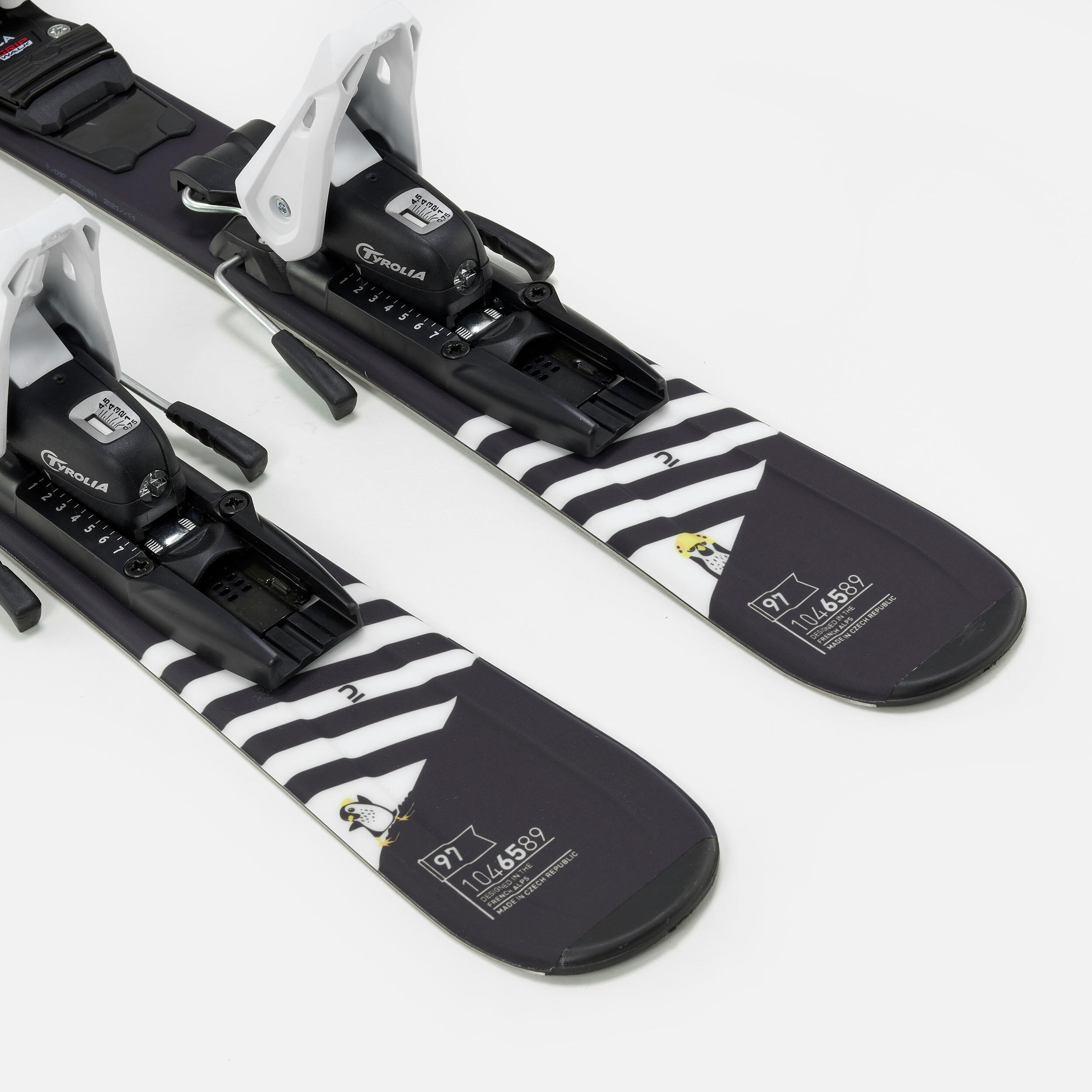 Skis alpin avec fixation enfant - Boost 500 noir/blanc - WEDZE