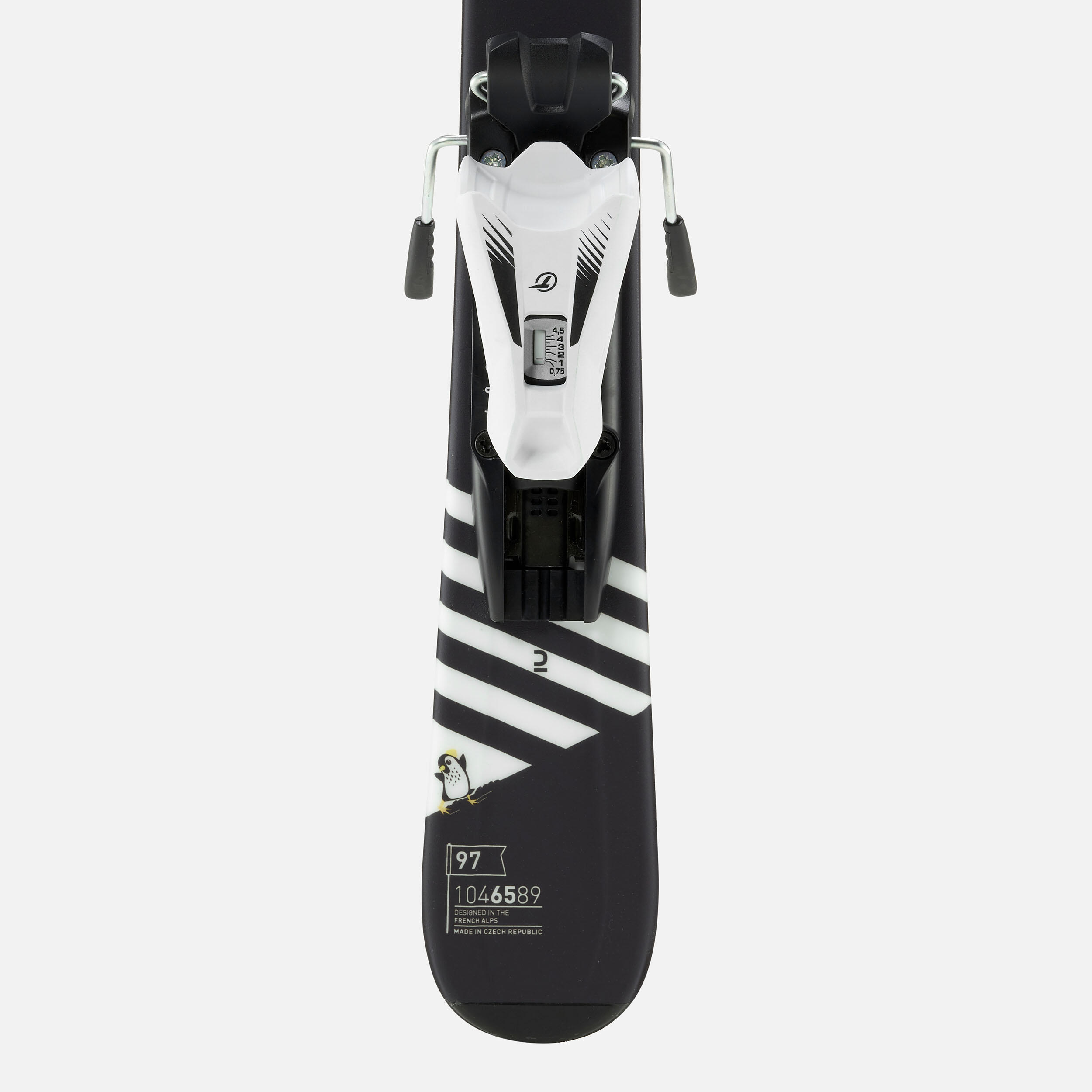 KIDS’ DOWNHILL SKI WITH BINDING - BOOST 500 KID Player - BLACK/WHITE