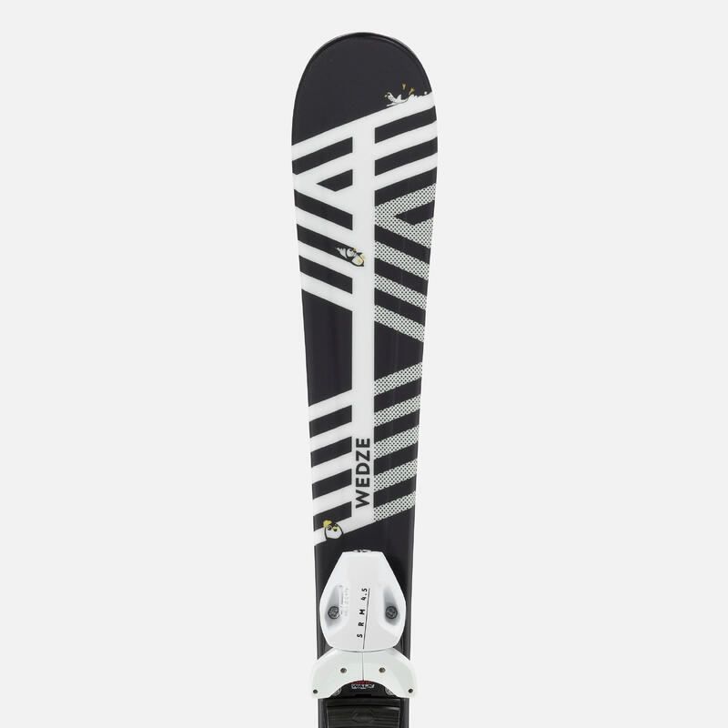 兒童下坡滑雪板附固定器 BOOST 500－黑白色