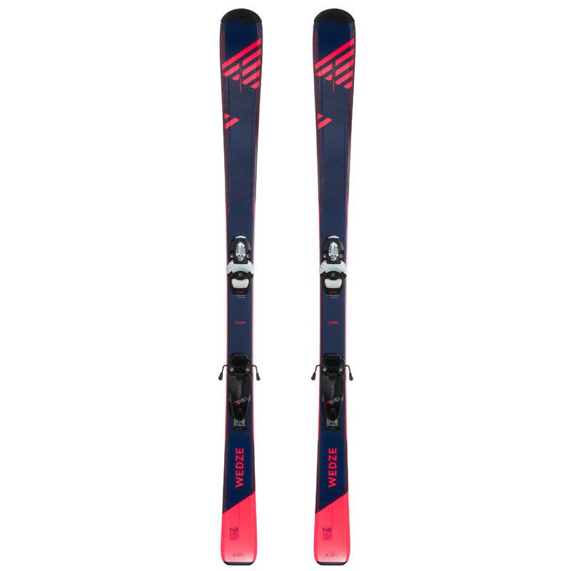Dětské lyže Boost 500 s vázáním modro-růžové