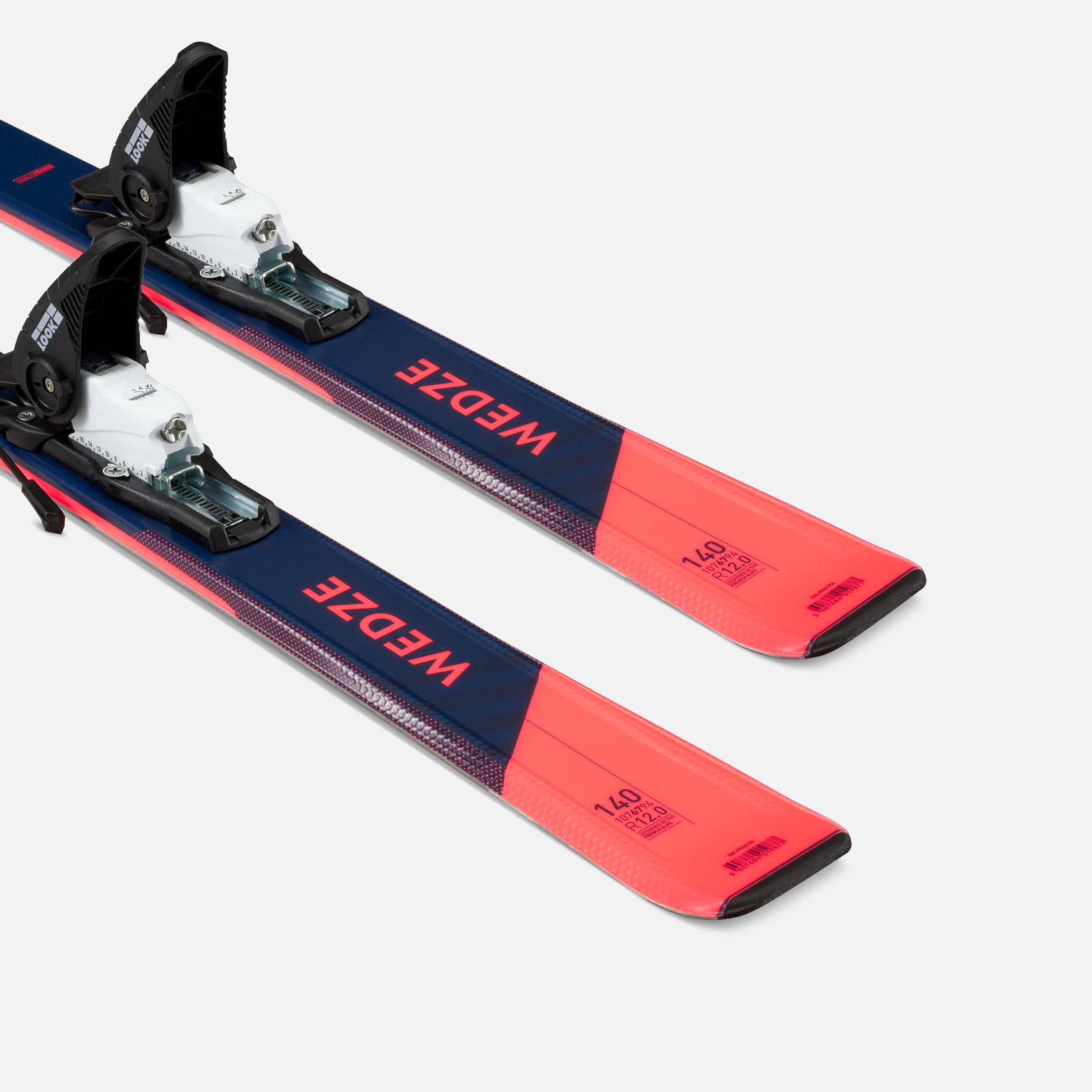 Kids’ Downhill Skis with Bindings - Boost 500 Blue/Pink - WEDZE