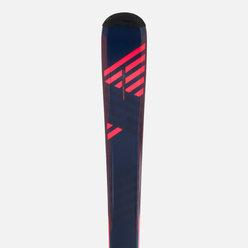 WOMEN’S DOWNHILL SKIS WITH BINDING - BOOST 500 - BLUE/PINK