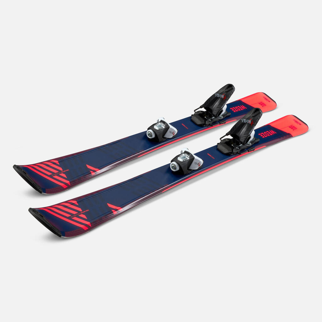KIDS’S DOWNHILL SKIS WITH BINDING - BOOST 500 - WHITE/YELLOW