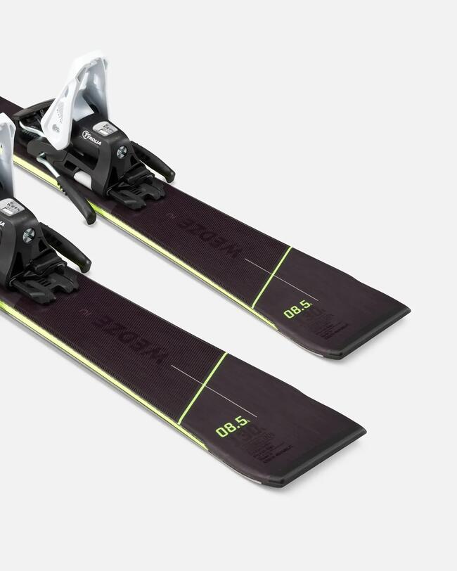 SKI ALPIN ENFANT AVEC FIXATION - BOOST 900 - NOIR/JAUNE