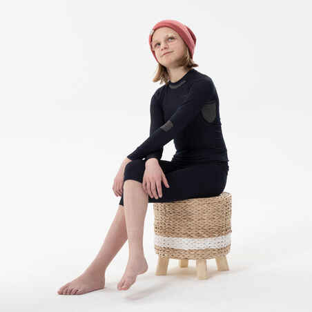 Kids’ seamless ski base layer top - BL 900 i-Soft - Navy