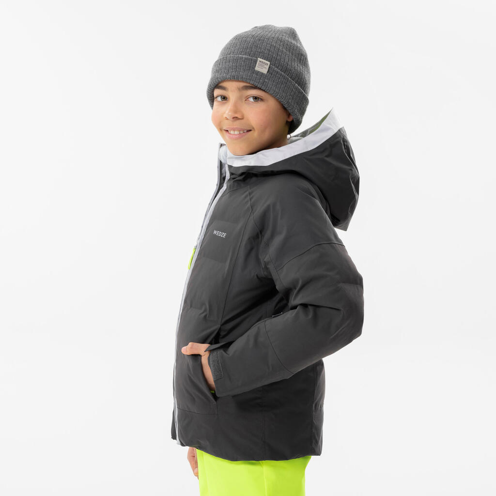 Skijacke Daunenjacke Kinder warm wasserdicht - 580 grau 