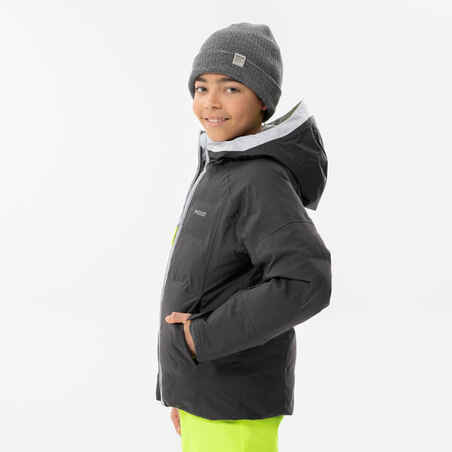 KIDS’ EXTRA WARM AND WATERPROOF PADDED SKI JACKET 580 WARM GREY