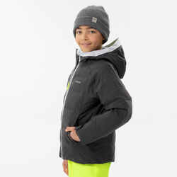 KIDS’ EXTRA WARM AND WATERPROOF PADDED SKI JACKET 580 WARM GREY