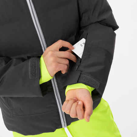 Vaikiška itin šilta ir neperšlampama pašiltinta slidinėjimo striukė „580 Warm“, pilka