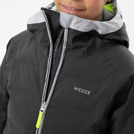 Siva dečja veoma topla i vodootporna jakna za skijanje 580