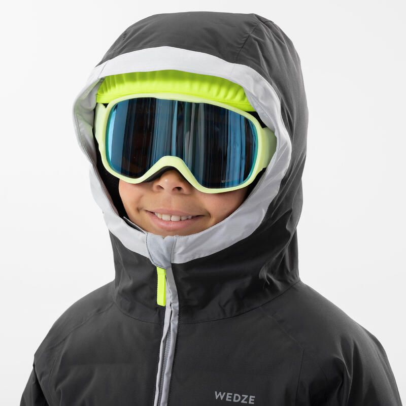Dětská lyžařská hřejivá bunda 580 Warm šedá 