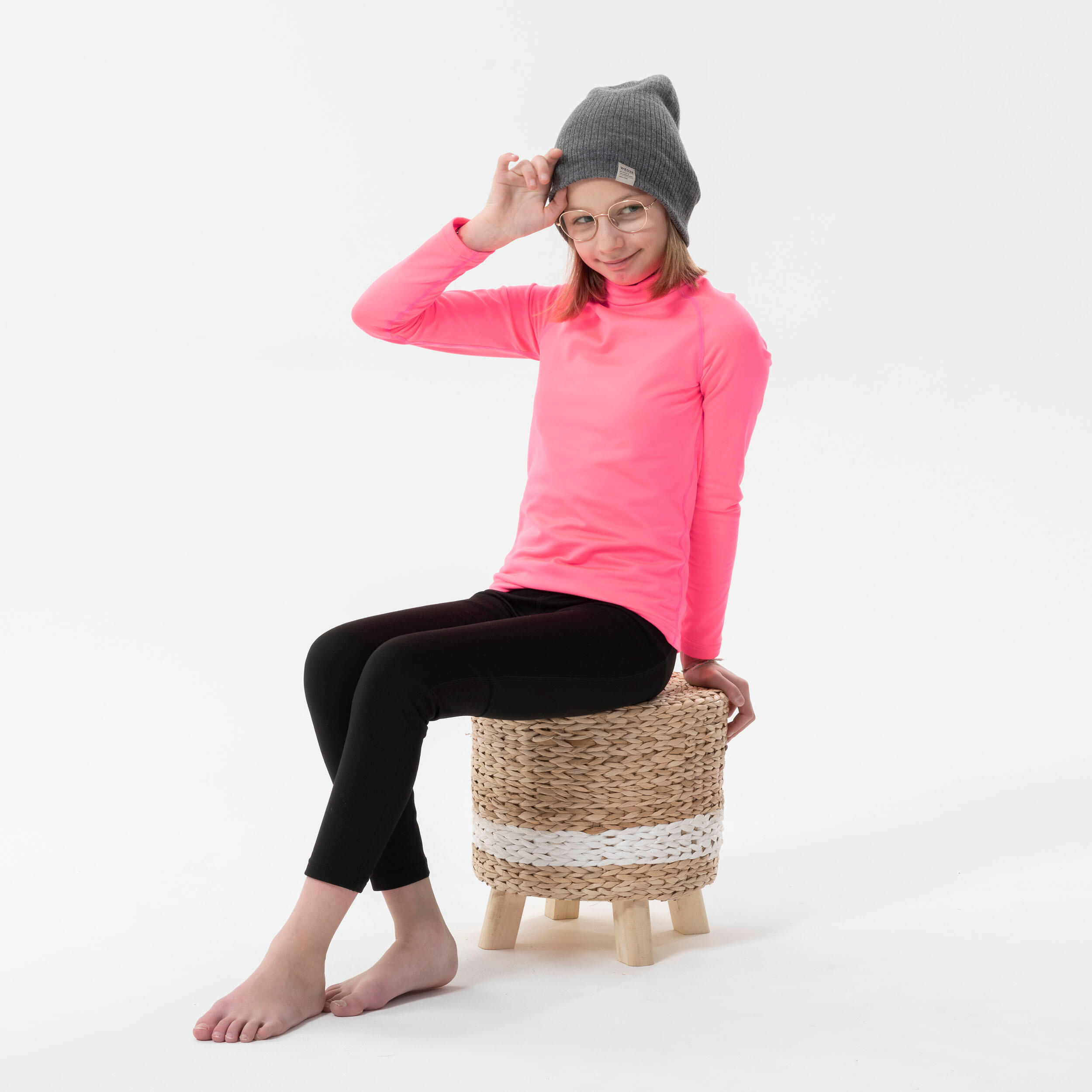 Sous-vêtement thermique de ski enfant - BL500 -  haut rose 5/9