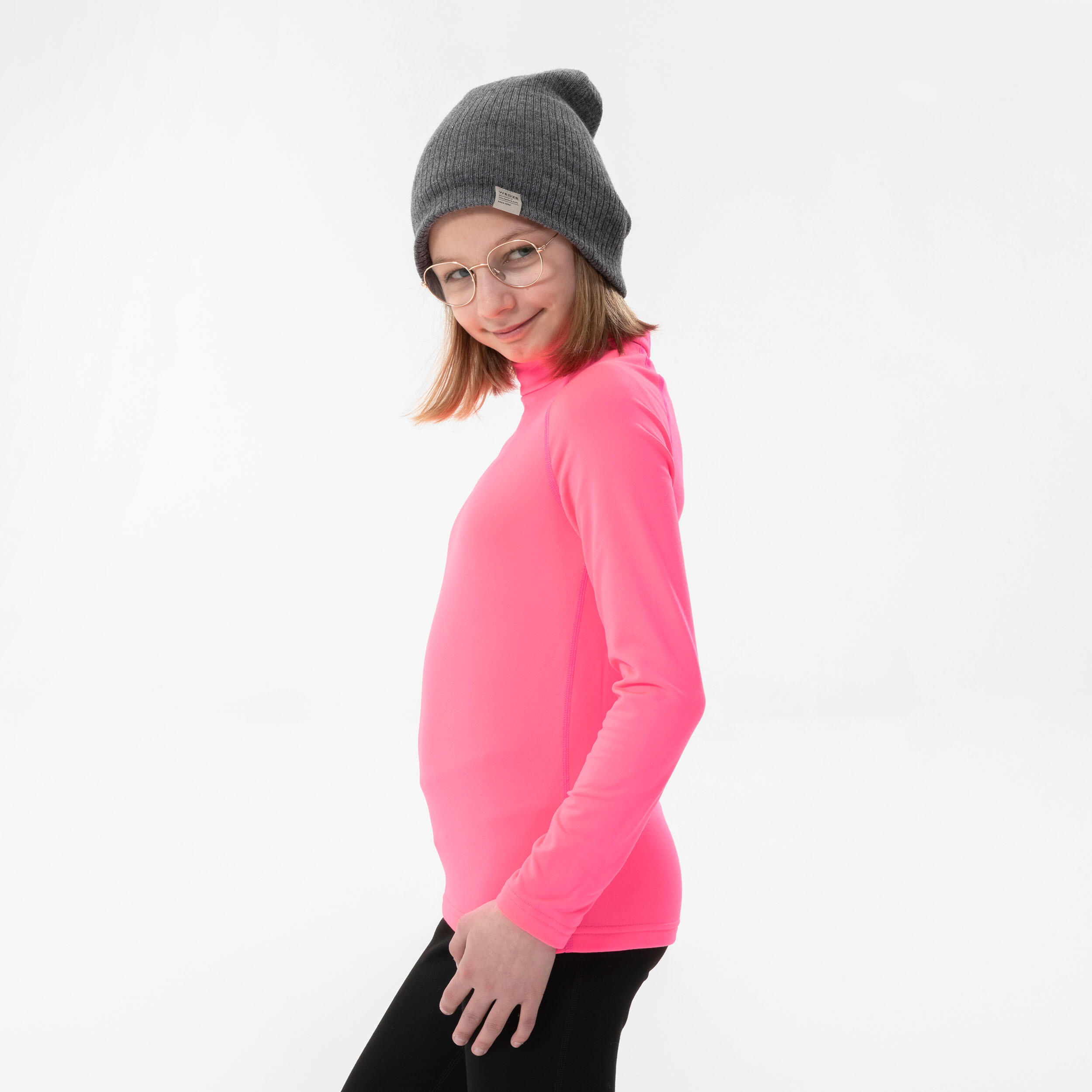 Kids' Ski Thermal Wear Top 500 Pink