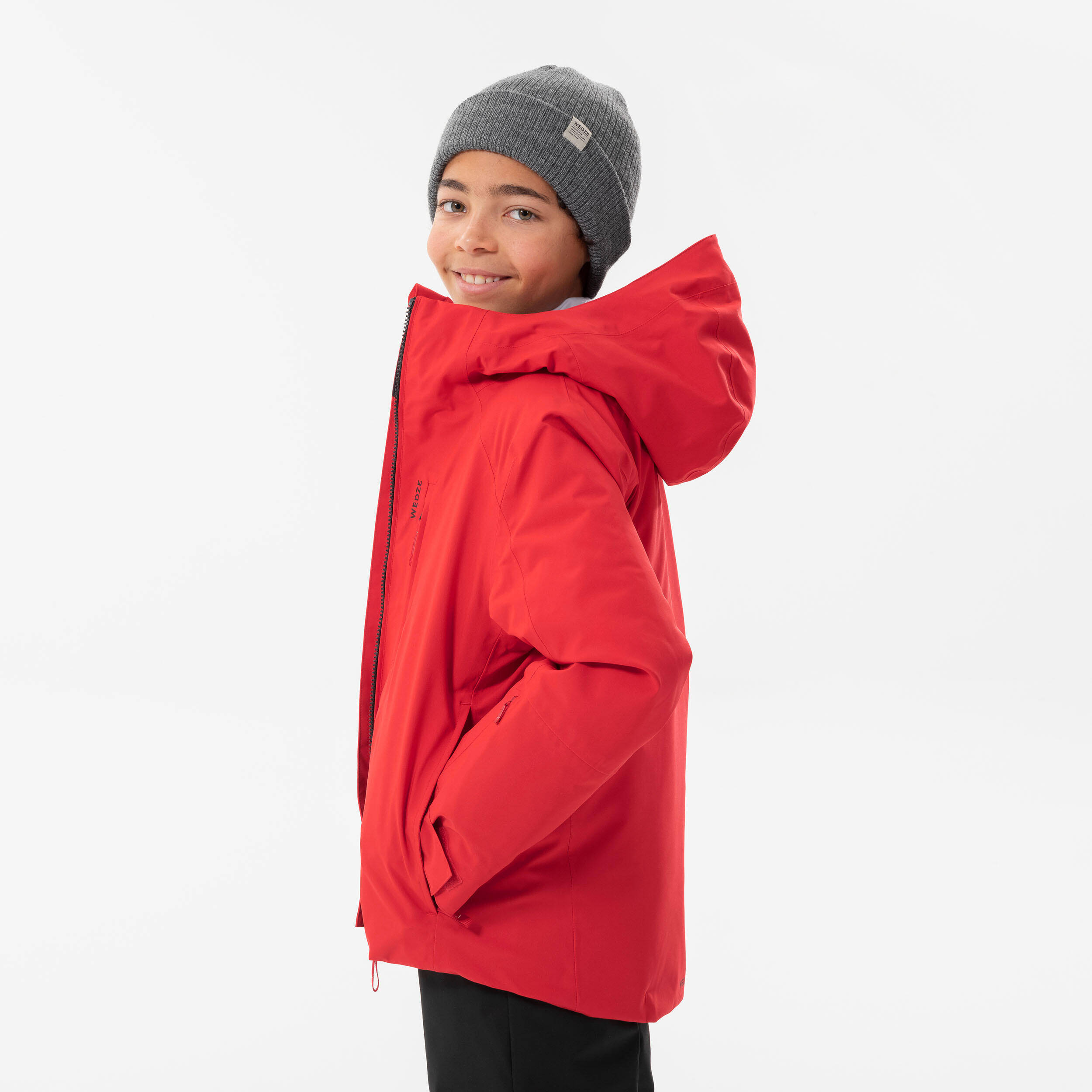Kids' Warm and Waterproof Ski Jacket SKI500, 6-14 Years - Red -  5
