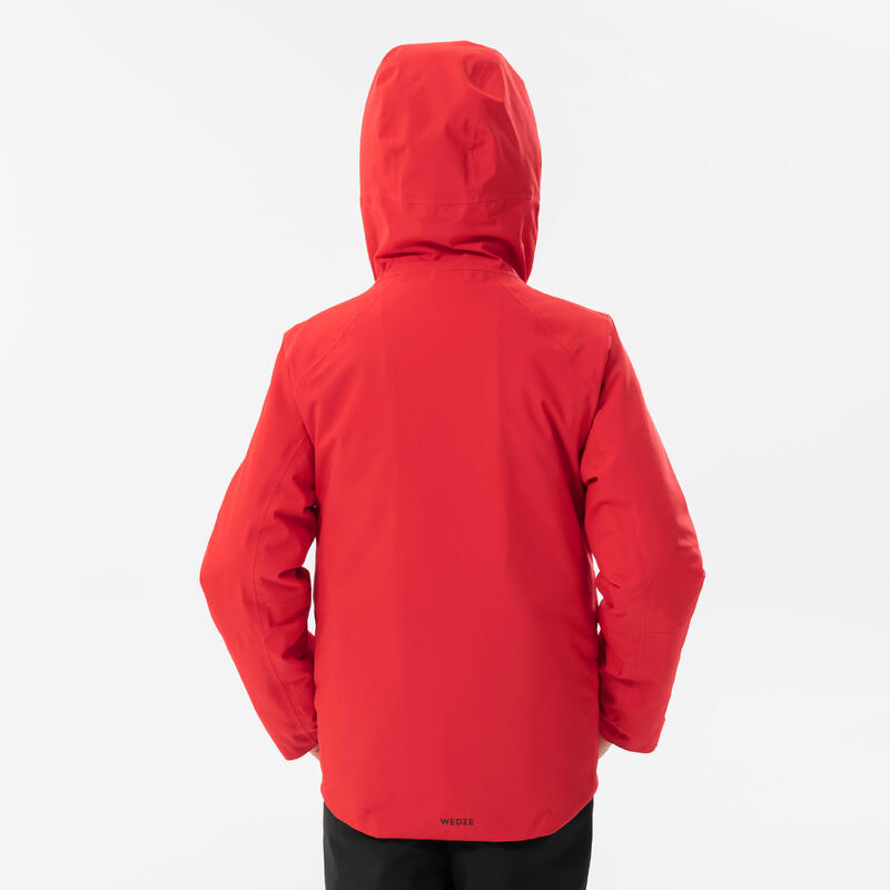 Veste de ski chaude et imperméable enfant 6-14 ans, SKI500 rouge