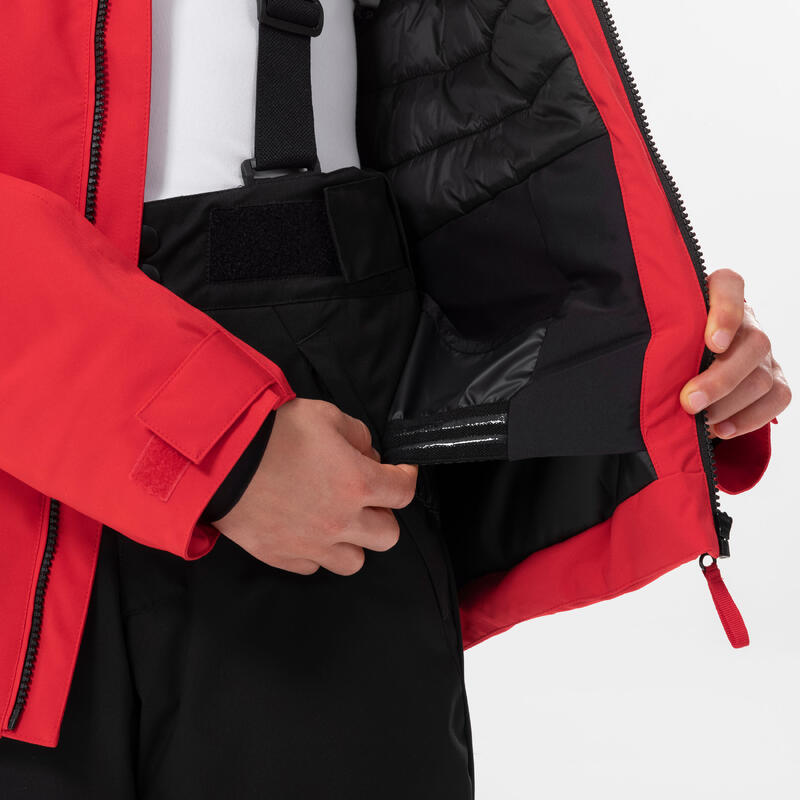 Veste de ski chaude et imperméable enfant 6-14 ans, SKI500 rouge