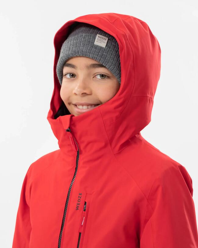 Kids’ Warm and Waterproof Ski Jacket 550 - Red