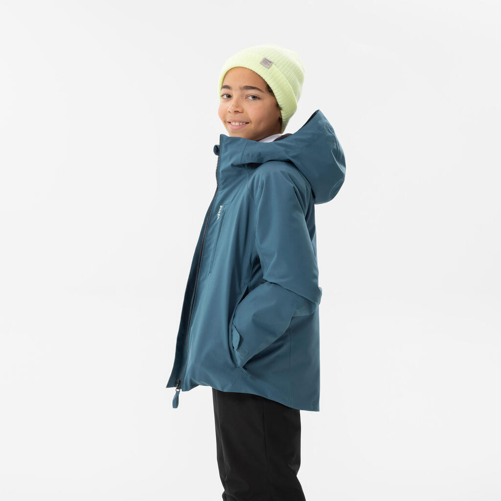 Kids’ warm and waterproof ski jacket 550 - blue