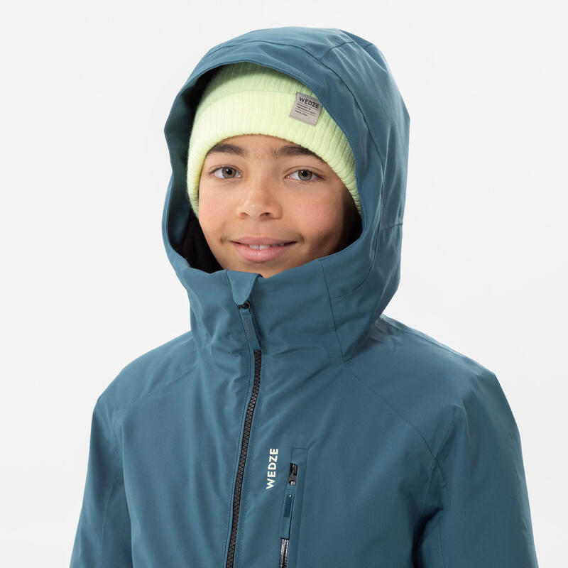 Casaco de ski de criança quente e impermeável 550 - Azul